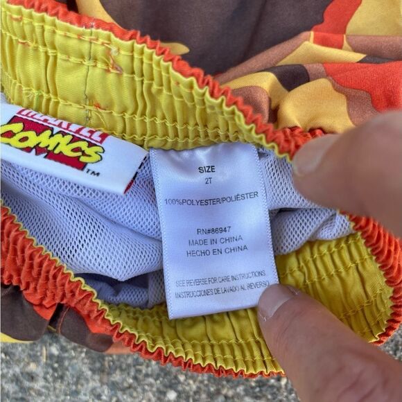 Marvel Comics Boys Size 2T Super Hero Swim Trunks Wolverine Lined Elastic. - Picture 3 of 6